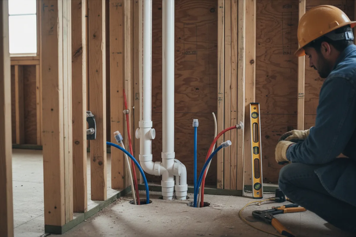 Drain and supply rough-in during Leak Detection in Bagdad